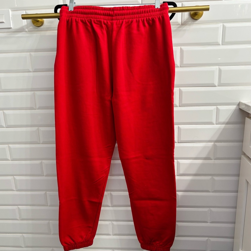 Disney Mickey Mouse Women’s Red Retro Style Chenille Joggers - Picture 2 of 5